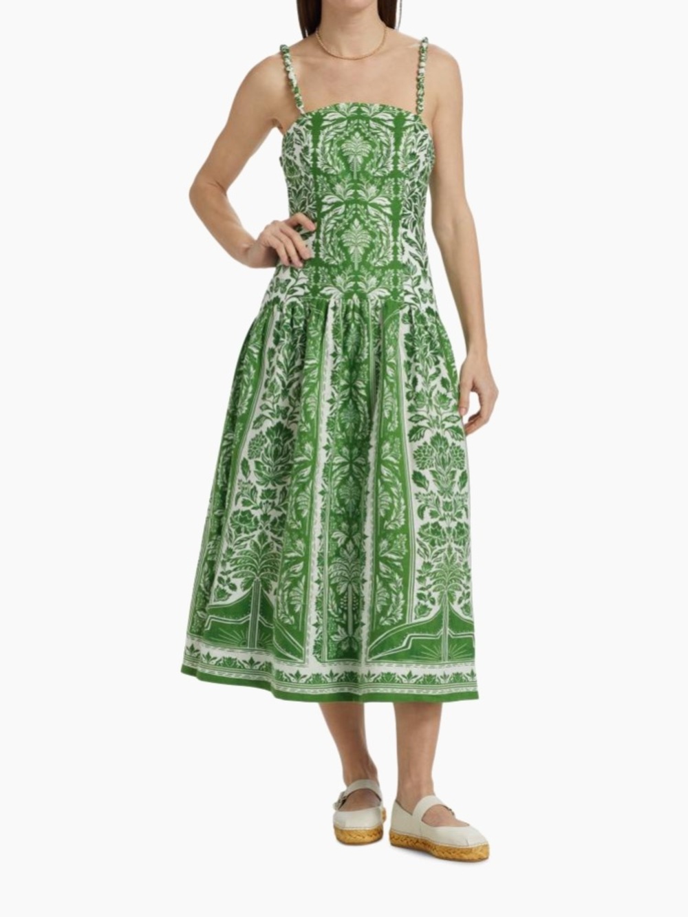 NWT Farm Rio Delicate Tapestry Linen Midi-Dress - Picture 2 of 7